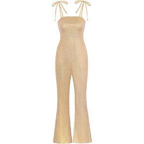 RAAIBB Women Disco Costume Adult 2023 Movie Sequin Jumpsuit Cosplay 70s Retro Hippie Prom Outfit Halloween Costumes in Kuwait