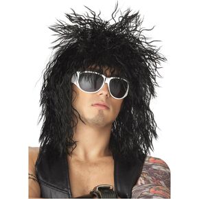 California Costumes mens Black Rockin' Dude Wig Adult Sized Costumes, Black, One Size US