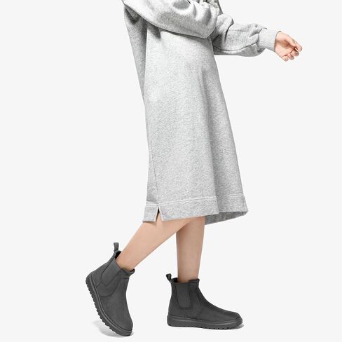 حذاء نسائي من Bacia مريح للكاحل عالي المرونة سهل الارتداء، حذاء تشيلسي للخريف من الجلد السويدي الأنيق in Kuwait