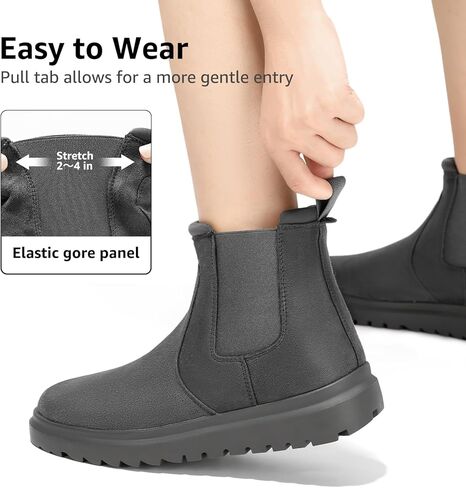 حذاء نسائي من Bacia مريح للكاحل عالي المرونة سهل الارتداء، حذاء تشيلسي للخريف من الجلد السويدي الأنيق in Kuwait