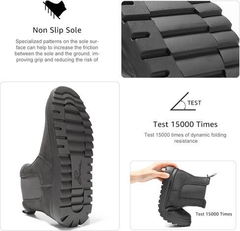 حذاء نسائي من Bacia مريح للكاحل عالي المرونة سهل الارتداء، حذاء تشيلسي للخريف من الجلد السويدي الأنيق in Kuwait