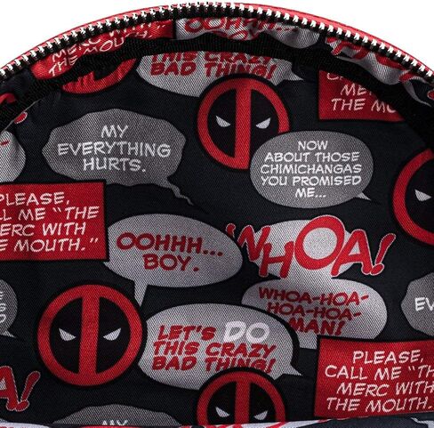 Loungefly Deadpool Merc with a Mouth Cosplay Womens Double Strap Shoulder Bag Purse in Saudi Arabia