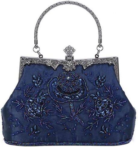 KISSCHIC Women's Handbag Vintage Rose Embroidered Beaded Sequin Evening Bag Wedding Party Clutch Purse in Kuwait