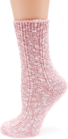 MIRMARU Women's Premium Winter 4 Pairs Wool And Cotton Blend Crew Socks Collection in Saudi Arabia