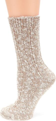 MIRMARU Women's Premium Winter 4 Pairs Wool And Cotton Blend Crew Socks Collection in Saudi Arabia