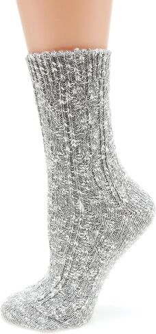 MIRMARU Women's Premium Winter 4 Pairs Wool And Cotton Blend Crew Socks Collection in Saudi Arabia