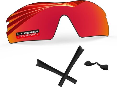 عدسات بديلة مستقطبة من البولي كربونات iLikeo PRO+ لنظارات Oakley Radar Path الشمسية - أحمر ناري in Kuwait