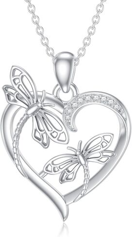 LWXIE Diamond Dragonfly Necklace for Women in Sterling Silver Dragonfly Pendant Necklace Diamond Jewelry Gifts for Girls Wife Girlfriend in Kuwait