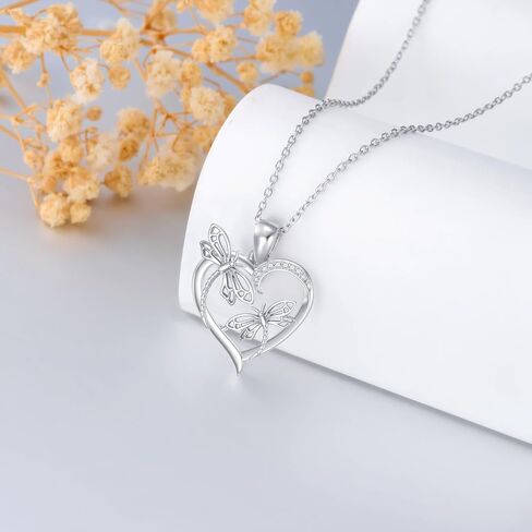 LWXIE Diamond Dragonfly Necklace for Women in Sterling Silver Dragonfly Pendant Necklace Diamond Jewelry Gifts for Girls Wife Girlfriend in Kuwait