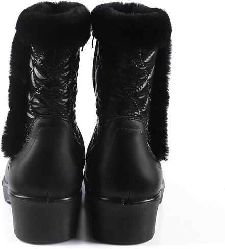 ADAMUMU أحذية الشتاء للنساء بطانة الفراء بطانة مقاوم للماء معزول أحذية الثلوج المضادة للانزلاق أحذية للمشي في الهواء الطلق في الشتاء in Kuwait