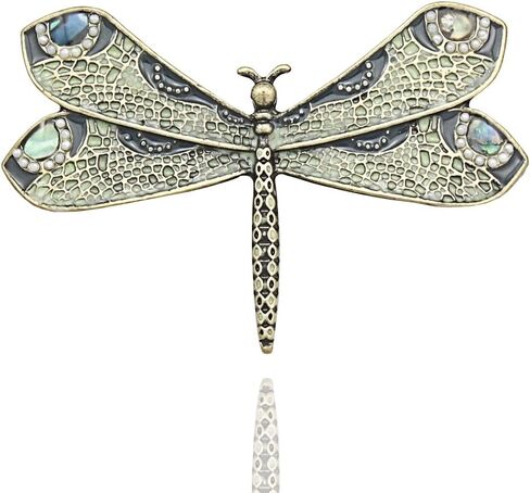 Q&Q Fashion Retro Art Nouveau Victorian Dragonfly Simulated - Pearl Wing French Lapel Brooch Pin Badge in Kuwait
