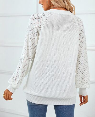 سترة نسائية من QUALFORT مصنوعة من القطن 100% وأكمام طويلة مفتوحة من الأمام وسترة متماسكة بأزرار بأزرار in Kuwait