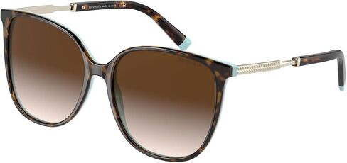 Tiffany & Co. Woman Sunglasses Havana On Tiffany Blue Frame, Brown Gradient Lenses, 57MM in Saudi Arabia