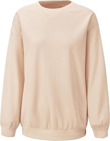 Tapata Womens Crewneck Sweatshirts Pullover Sweatshirt Soft Comfortable Grandma Top Drop Shoulder Elderly Women Loose Fit in Kuwait