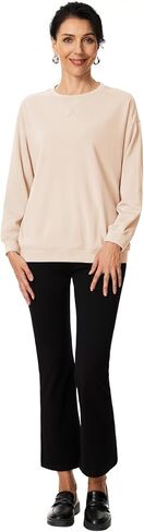 Tapata Womens Crewneck Sweatshirts Pullover Sweatshirt Soft Comfortable Grandma Top Drop Shoulder Elderly Women Loose Fit in Kuwait