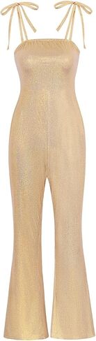 RAAIBB Women Disco Costume Adult 2023 Movie Sequin Jumpsuit Cosplay 70s Retro Hippie Prom Outfit Halloween Costumes in Kuwait