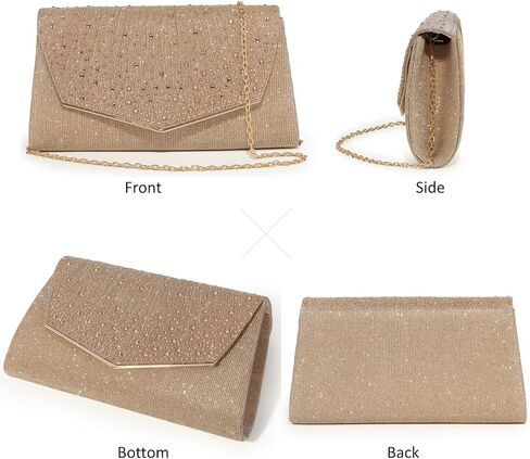 حقائب سهرة للسيدات من DETARA مُزينة بالترتر اللامع ومحافظ يد للنساء من الكريستال اللامع حقيبة يد رسمية لحفلات الزفاف والحفلات الراقصة in Kuwait