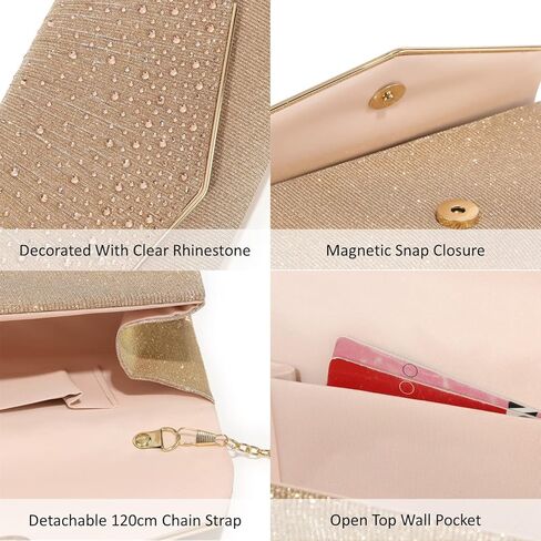 حقائب سهرة للسيدات من DETARA مُزينة بالترتر اللامع ومحافظ يد للنساء من الكريستال اللامع حقيبة يد رسمية لحفلات الزفاف والحفلات الراقصة in Kuwait