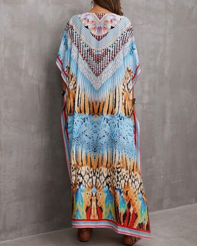 فساتين قفطان ذات طباعة عرقية من Youuxooa للنساء بأغطية قفطان بمقاسات كبيرة in Kuwait