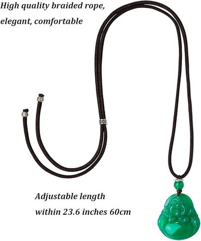 قلادة بوذا قلادة حجر اليشم الأخضر تاليسمان شفاء كريستال قلادة للنساء in Kuwait