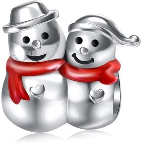 JIAYIQI Christmas Charm Fit Pandora Bracelets 925 Sterling Silver Bead Charms Christmas Jewelry Gift for Women