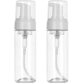 Foaming Dispenser Bottle - Beoncall 2Pcs Transparent Empty Spray Bottles Plastic Foam Pump Bottle Travel Soap Bottle Portable Foam Bottle (200ml)