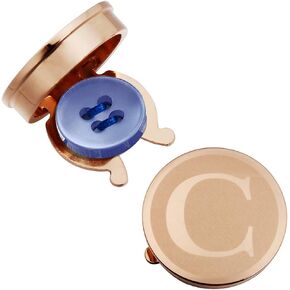 HAWSON Button Covers for Men - Silver Rose Gold Personalized Cufflinks for Men Button Cover Cufflinks for Wedding and Formal Event Accessories Alphabet Initials A-Z in Kuwait
