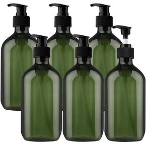 6 عبوات من زجاجات المضخة 17 اونصة/500 مل، زجاجات لوشن بلاستيكية فارغة، زجاجات توزيع شفافة قابلة لاعادة الملء لغسل الجسم والشامبو ولوشن التدليك والجل in Kuwait
