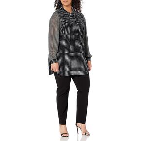 Anne Klein Women's Size Plus Long Sleeve Tunic Blouse