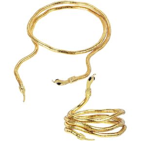 فوميت سوار ميدوسا قابل للانحناء على شكل ثعبان للهالوين للنساء، مجوهرات ذهبية على شكل ثعبان، سوار ذراع مفتوح على الذراع، سوار ميدوسا غطاء راس لحفلات الهالوين in Kuwait