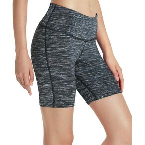TSLA 1 or 2 Pack Women's High Waisted Bike Shorts, Workout Running Yoga Shorts with Pocket, Athletic Stretch Exercise Shorts