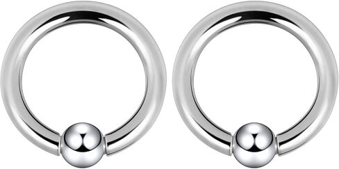 Oyaface 2 PCS 316 Stainless Steel Piercing Hoop Captive Bead Rings Tragus Ear Tunnels Hanger Weight Gauges Body Jewelry 12G-00G in Saudi Arabia