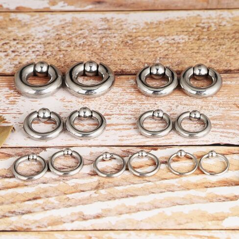 Oyaface 2 PCS 316 Stainless Steel Piercing Hoop Captive Bead Rings Tragus Ear Tunnels Hanger Weight Gauges Body Jewelry 12G-00G in Saudi Arabia