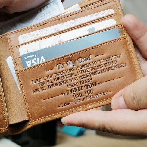محافظ رجالية - تو أبي، ابنة لأبي بيفورد، محافظ جلدية من جلد بايفورد، محافظ منقوشة للرجال كهدية في عيد الأب in Kuwait