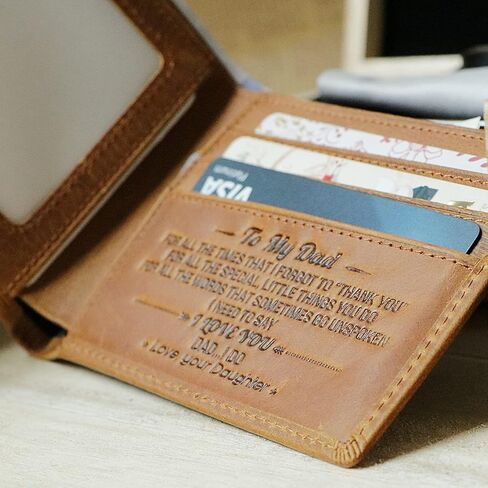 محافظ رجالية - تو أبي، ابنة لأبي بيفورد، محافظ جلدية من جلد بايفورد، محافظ منقوشة للرجال كهدية في عيد الأب in Kuwait