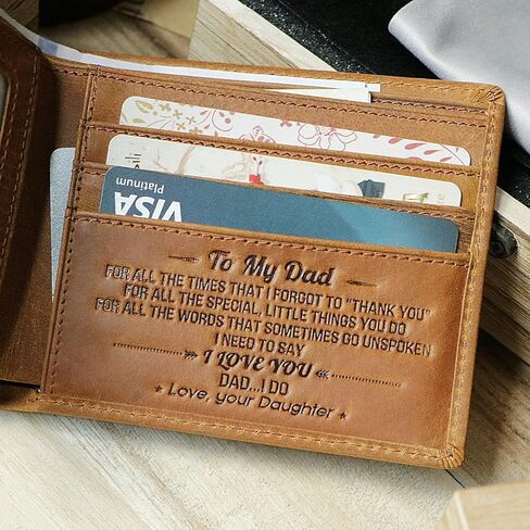 محافظ رجالية - تو أبي، ابنة لأبي بيفورد، محافظ جلدية من جلد بايفورد، محافظ منقوشة للرجال كهدية في عيد الأب in Kuwait