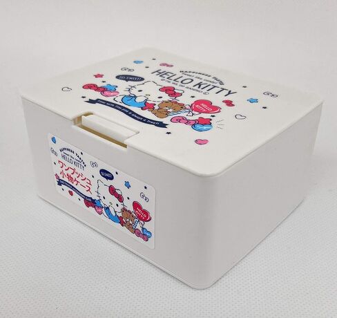 صندوق لطيف بتصميم هالو كيتي من سانريو مع غطاء مفتوح بلمسة واحدة، حافظات ملحقات المكياج 4.2 انش × 3.5 انش × 2.1 انش in Kuwait