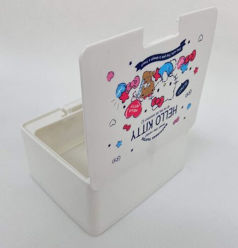 صندوق لطيف بتصميم هالو كيتي من سانريو مع غطاء مفتوح بلمسة واحدة، حافظات ملحقات المكياج 4.2 انش × 3.5 انش × 2.1 انش in Kuwait