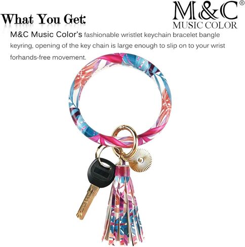 سوار جلدي حلقة مفاتيح على شكل حلقة مفاتيح، حلقة شرابة على شكل حلقة مفاتيح على شكل حلقة مفاتيح للنساء والفتيات - حرر يديك in Kuwait