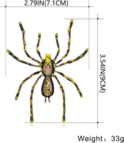 XGALBLA Women's Statement Big Spider Brooch Austrian Crystal Halloween Multicolor Retro Spider Brooch Pin Enamel in Kuwait