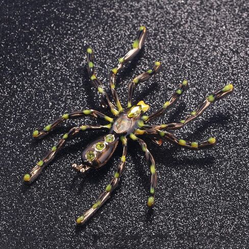 XGALBLA Women's Statement Big Spider Brooch Austrian Crystal Halloween Multicolor Retro Spider Brooch Pin Enamel in Kuwait