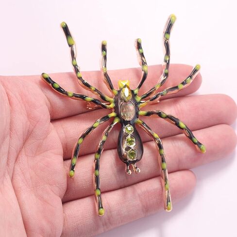 XGALBLA Women's Statement Big Spider Brooch Austrian Crystal Halloween Multicolor Retro Spider Brooch Pin Enamel in Kuwait