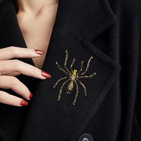 XGALBLA Women's Statement Big Spider Brooch Austrian Crystal Halloween Multicolor Retro Spider Brooch Pin Enamel in Kuwait