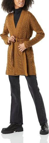 Amazon Essentials Women's Soft Cable Longer Length Open-Front Cardigan Sweater in Kuwait