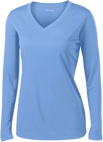 Joe's USA Ladies Long Sleeve Moisture Wicking Athletic Shirt Sizes XS-4XL in Kuwait