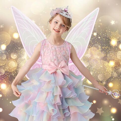 YEESOLAR 3Pcs Fairy Wings for Adult Women, Fairy Wings Costume for Girls Butterfly Wings for Halloween with Crown Wand Set in Saudi Arabia