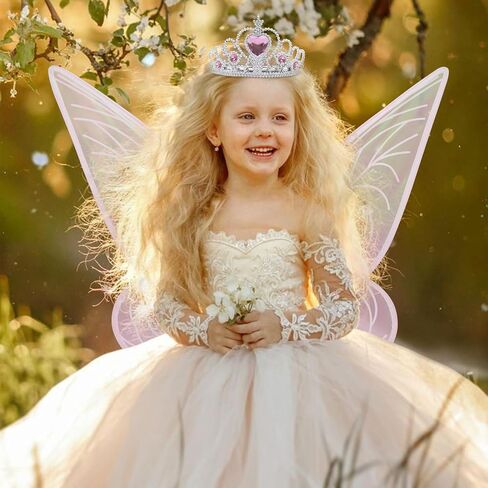 YEESOLAR 3Pcs Fairy Wings for Adult Women, Fairy Wings Costume for Girls Butterfly Wings for Halloween with Crown Wand Set in Saudi Arabia