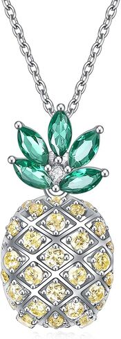 LUHE Pineapple Necklace Sterling Silver Dainty Pineapple Pendant Necklace Jewelry Gift for Women Teens Girls in Kuwait