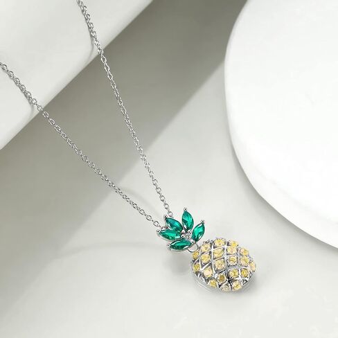 LUHE Pineapple Necklace Sterling Silver Dainty Pineapple Pendant Necklace Jewelry Gift for Women Teens Girls in Kuwait