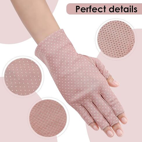 Yolev 3 Pairs Sunblock Fingerless Gloves for Women Non-slip UV Sun Protection Gloves Driving Gloves for Summer Outdoor in Saudi Arabia